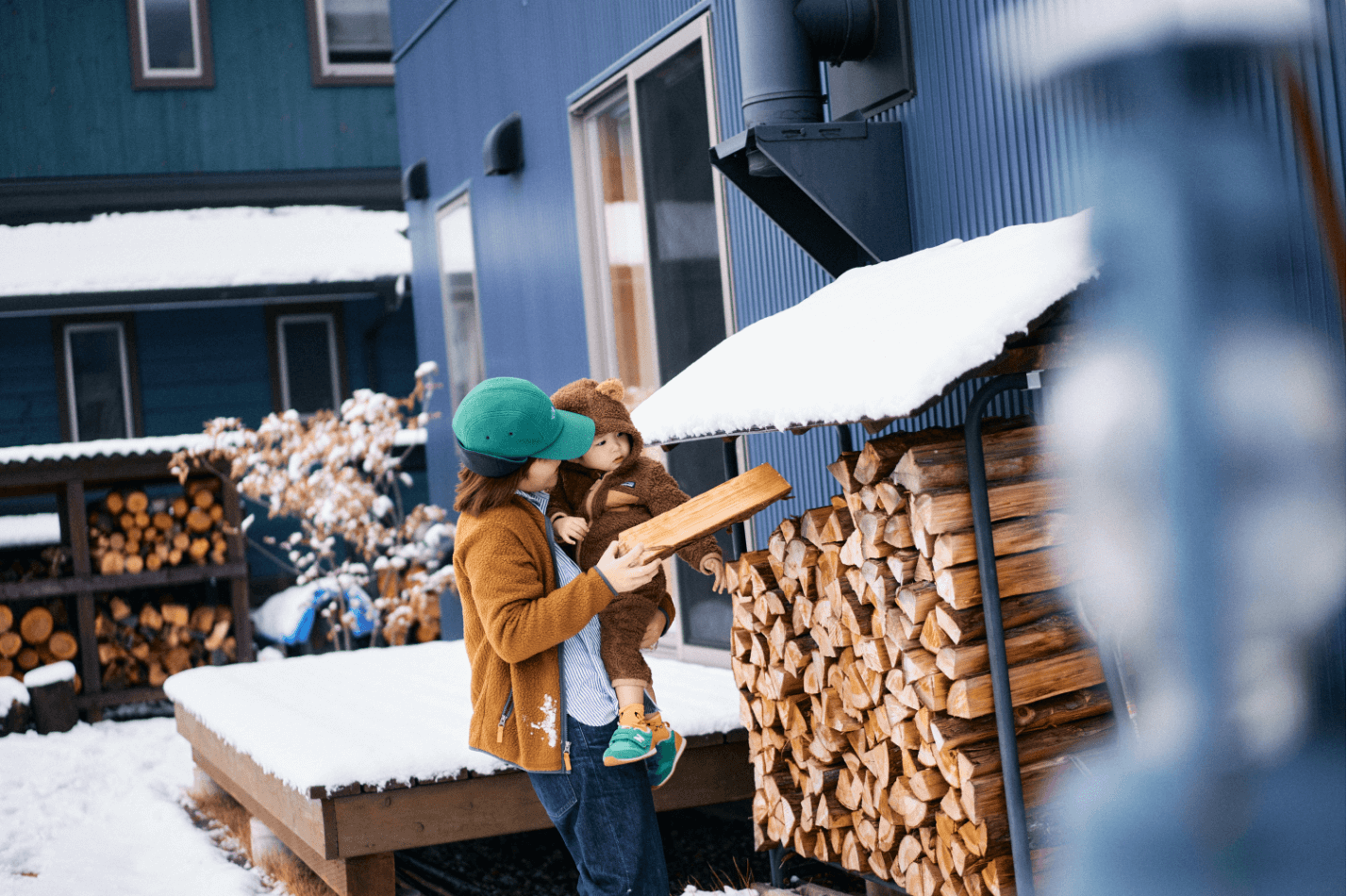 雪にときめく石塚家